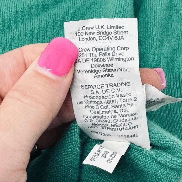 J. Crew Green Cashmere Sweater. Size Small. - Picture 3 of 14